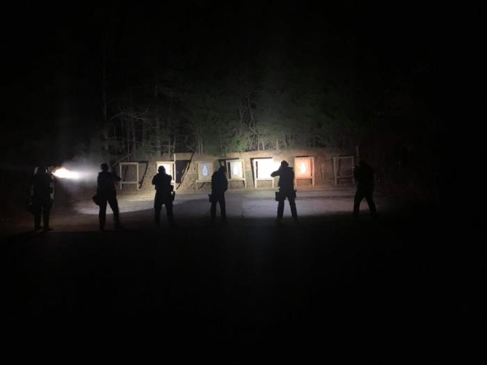 Emergency Response Team training for night time firearms qualification